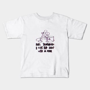 Steamboat Willie Eats Soup With a Fork Kids T-Shirt